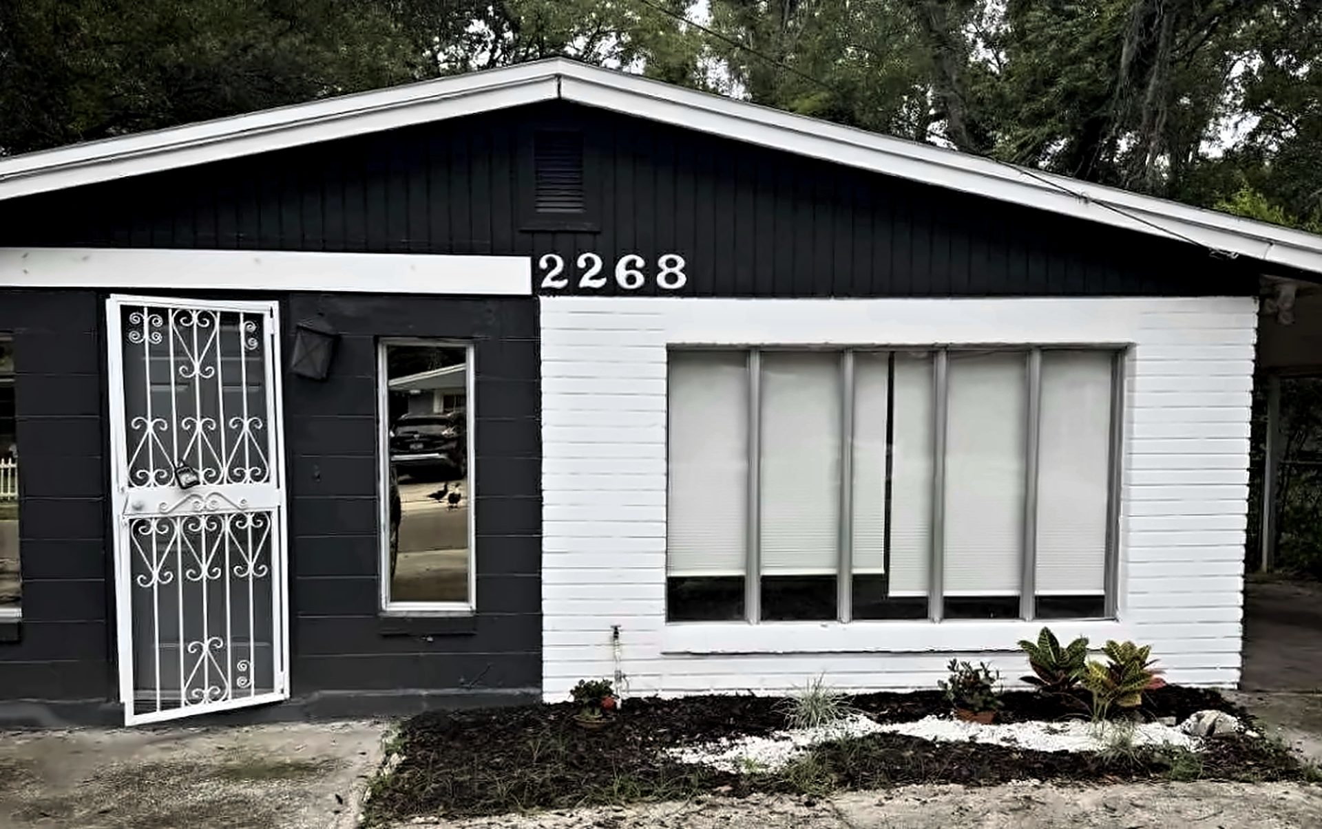 Front of the house, with the house number 2268